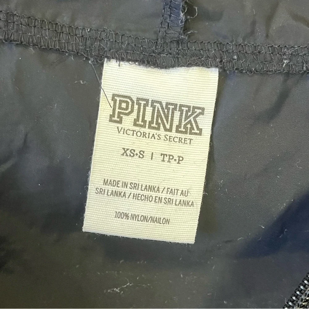 VICTORIAS Secret Pink Black Raincoat Jacket 1/4 Zip XS-Small